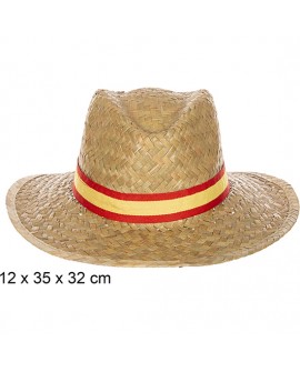 SOMBRERO PAJA BASIC COLOR CON CINTA ESPAÃ±A