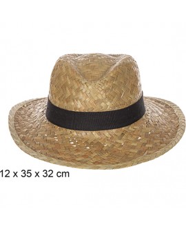 SOMBRERO PAJA BASIC COLOR CON CINTA NEGRA