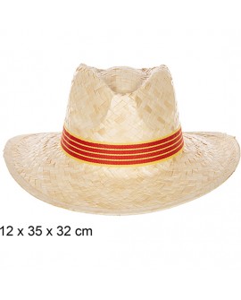 SOMBRERO PAJA BASIC BLANCO CON CINTA CATALUNYA