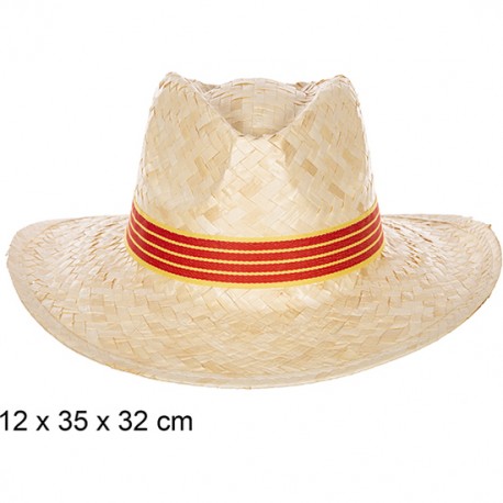 SOMBRERO PAJA BASIC BLANCO CON CINTA CATALUNYA