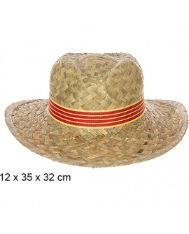 SOMBRERO PAJA BASIC COLOR CON CINTA CATALUNYA