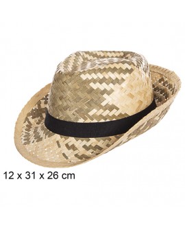 SOMBRERO PAJA BORSALINO BICOLOR CON CINTA NEGRA