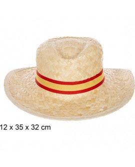 SOMBRERO PAJA BASIC BLANCO CON CINTA ESPAÃ±A