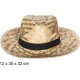 SOMBRERO PAJA BASIC BICOLOR CON CINTA NEGRA