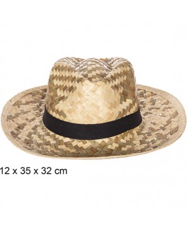 SOMBRERO PAJA BASIC BICOLOR CON CINTA NEGRA