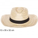 SOMBRERO PAJA BASIC BLANCO CON CINTA NEGRA