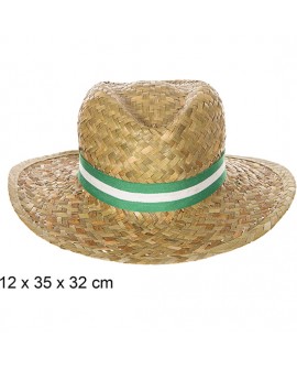 SOMBRERO PAJA BASIC COLOR CON CINTA ANDALUCIA