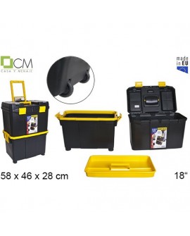 CAJA PLASTICO HERRAMIENTAS DOBLE CON CARRO 18