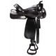 SILLA WESTERN JJ MODEL ASIENTO DE CUERO LISO-NEGRA